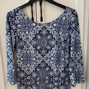 Blue patterned dress